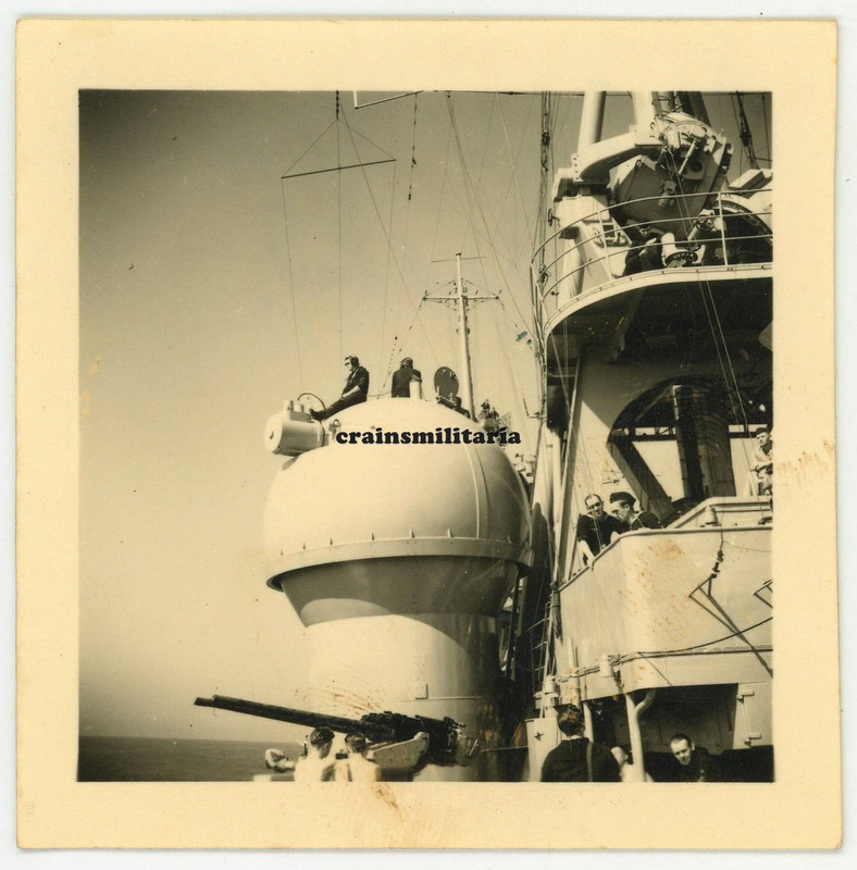 Orig. Foto schwere Kreuzer Prinz Eugen m. Zwilling Flak Geschütz in Norwegen