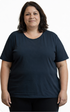 Overweight woman before the protocol