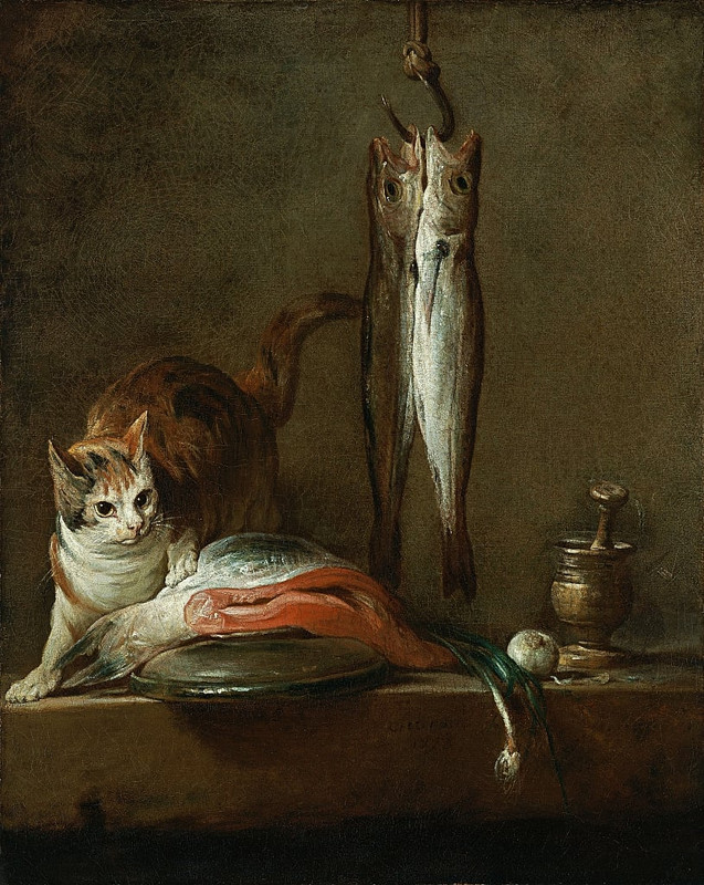 1-Jean-Baptiste-Simeon-Chardin-Still-Life-With-Cat-and-Fish-Meister-Drucke-760815