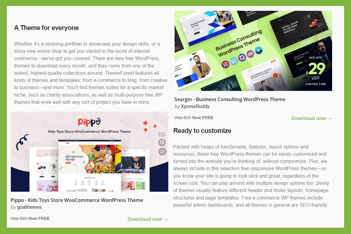 2025 Themeforest 《4月份》2款免費 Wordpress 佈景主題 Seargin & Pippo 2025 Themeforest 《4月份》2款免費 Wordpress 佈景主題 Seargin & Pippo