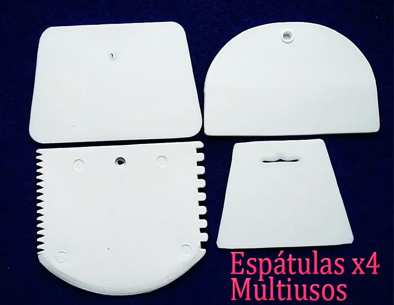 Set espátulas plásticas Multiusos Llana para Fondant y Pastillaje