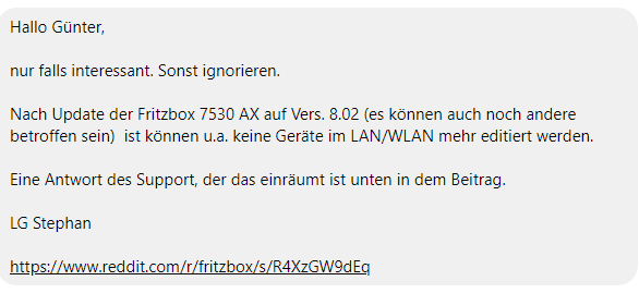 FRITZ!Box 7540 AX Probleme