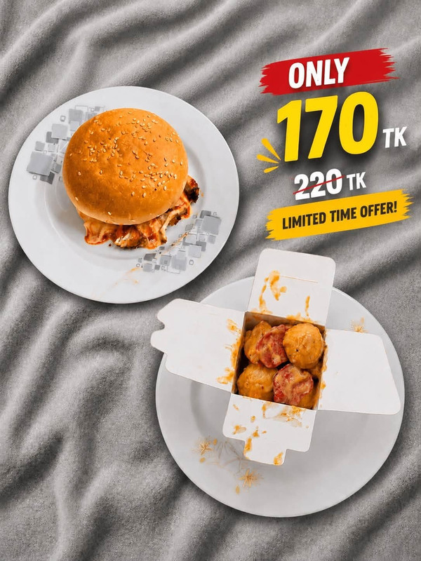1 Pc Regular Burger & 1 Box Loaded Meatbox