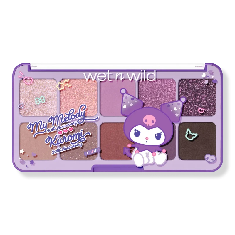 The Kuromi eyeshadow palette from the my melody 50th anniversary and kuromi 20th anniversary collection