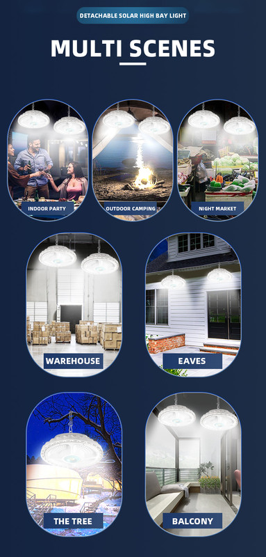 Lampada A Sospensione LED Solare Industriale Con Telecomando - 100W/200W