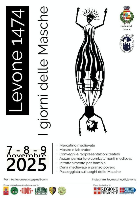 Levone 1474: dal 7 al 9 novembre 2025 un tuffo nel medioevo Levone 1474: dal 7 al 9 novembre 2025 un tuffo nel medioevo