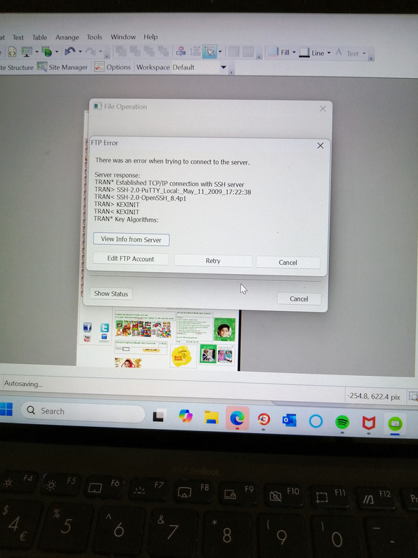Image 3 website error with SFTP