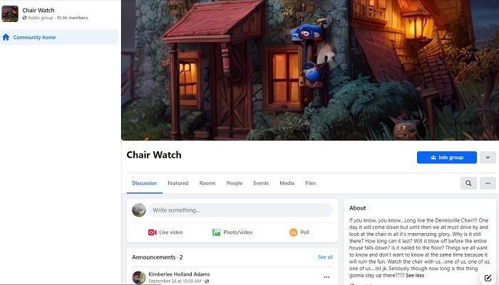 Grup Facebook yang dibuat bagi para pencinta kursi viral di New Jersey, Amerika Serikat.