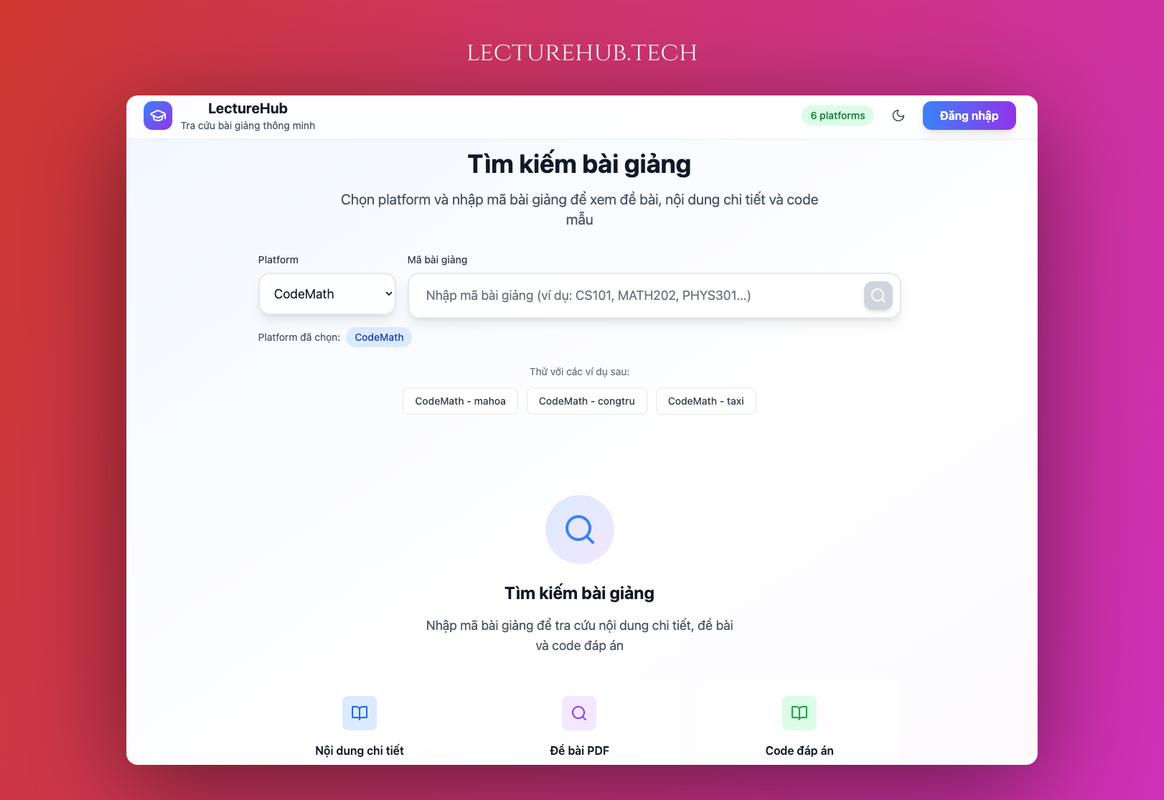 lecturehub homepage