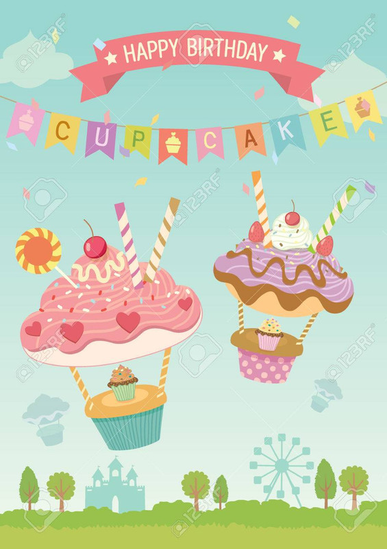 58507712-vector-fantasy-cakes-design-into-balloons-flying-in-the