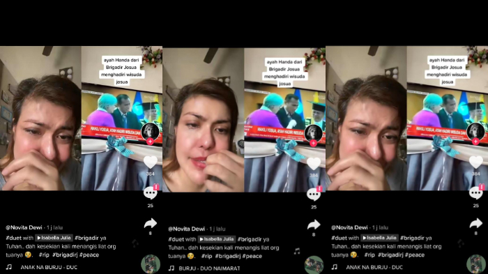 Penyanyi Novita Dewi Marpaung reaction video ayah Brigadir J yang menangis menerima ijazah anaknya.