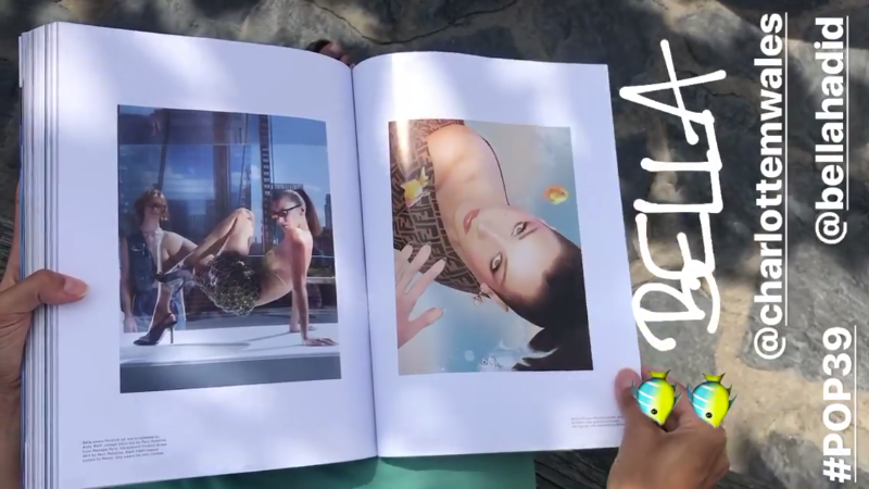 popmagazinefallwinter2018bellahadidbycharlottewalesbellagoldfish