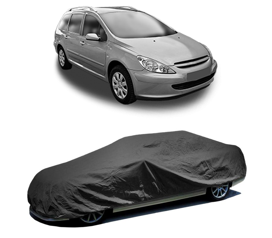 Husa tip prelata auto pentru PEUGEOT 307 SW Estate Van (3E_, 3H_) 2003 - 2009,culoare negru, material textil impermeabil, rezistanta la intemperii praf UV, CARPASSION Husa Protectie