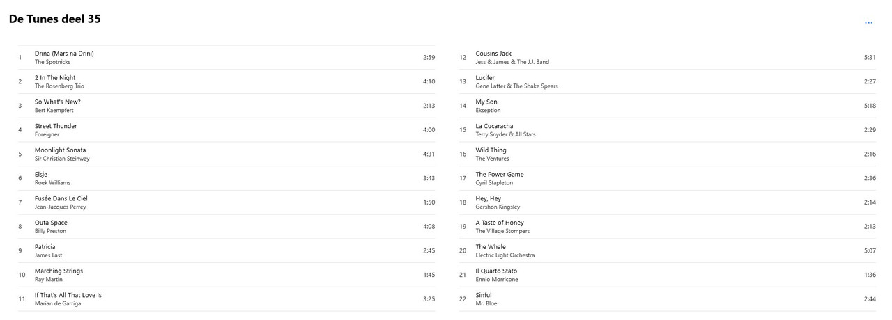 tunes back 35