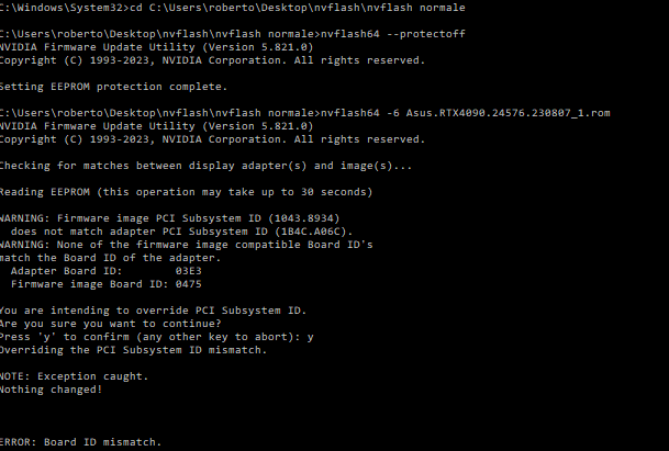 nvflash asus bios error