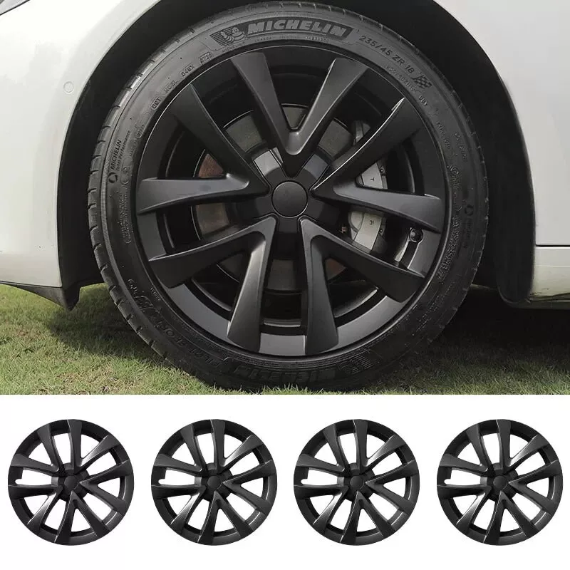 Close-up of Tesla Model 3 wheel cover