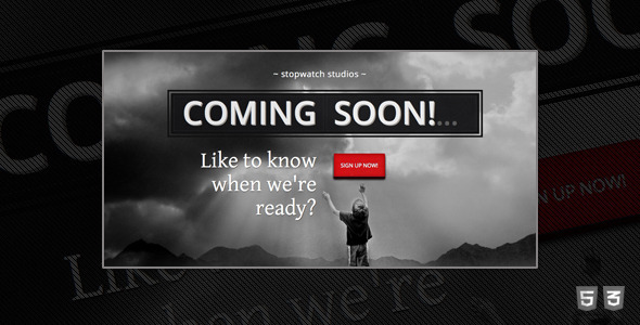 StopWatch – Coming Soon Html5 Template