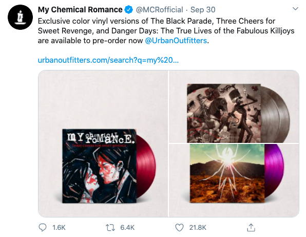 Kerrang, "MY CHEMICAL ROMANCE RELEASE EXCLUSIVE VINYL COLOUR VARIANTS OF THREE ALBUMS" [Traducción] [01.10.2020] Screenshot-2020-10-05-at-11-44-50