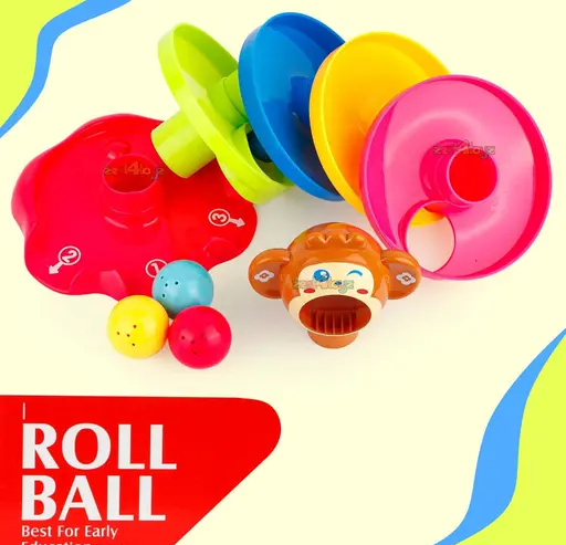 (5 Layer) RAMP Roll Ball Tower for Toddlers, Ball Drop and Roll Swirling Tower Educational Brain Development Toy Activity & Learning Monkey Toys for Kids Best Gift for Children Color 1 (T110)