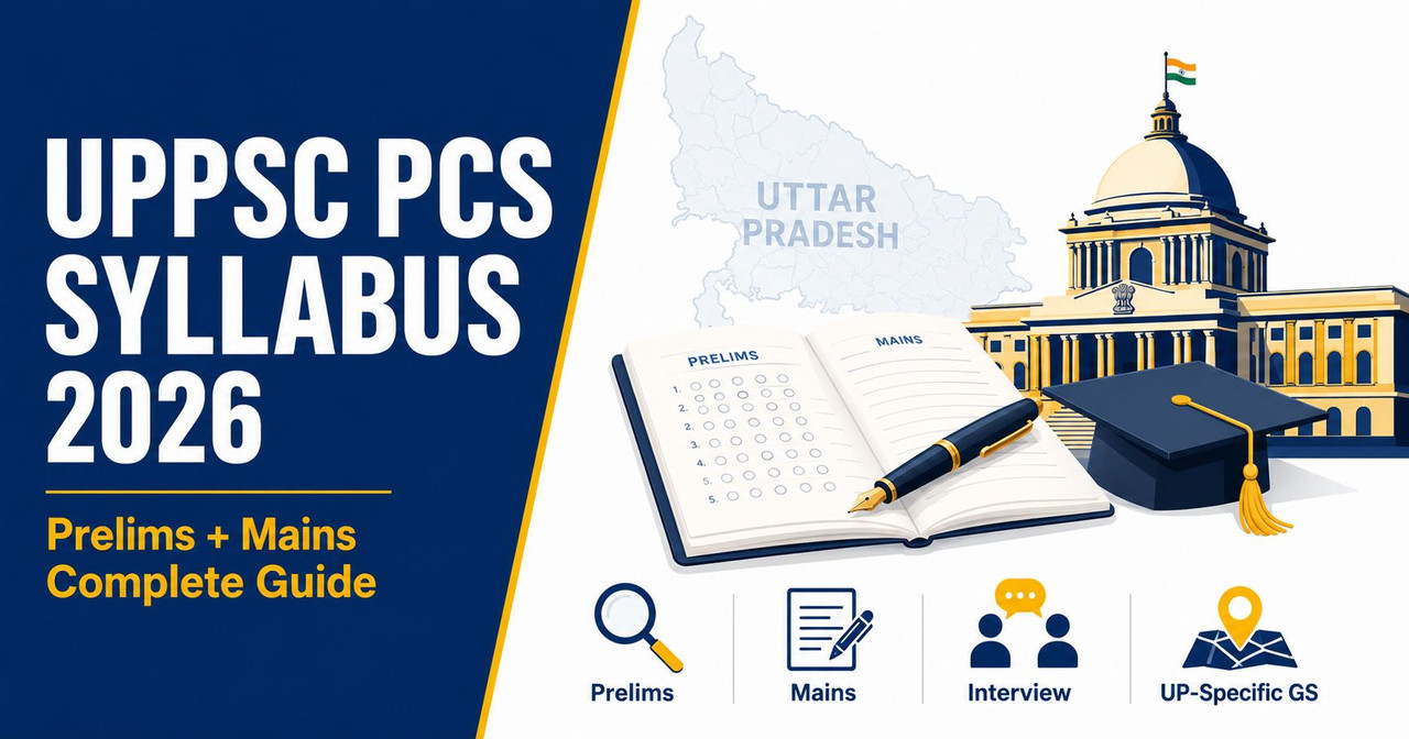 UPPSC PCS Syllabus 2026 complete guide covering Prelims GS and CSAT syllabus plus Mains 8-paper General Studies syllabus