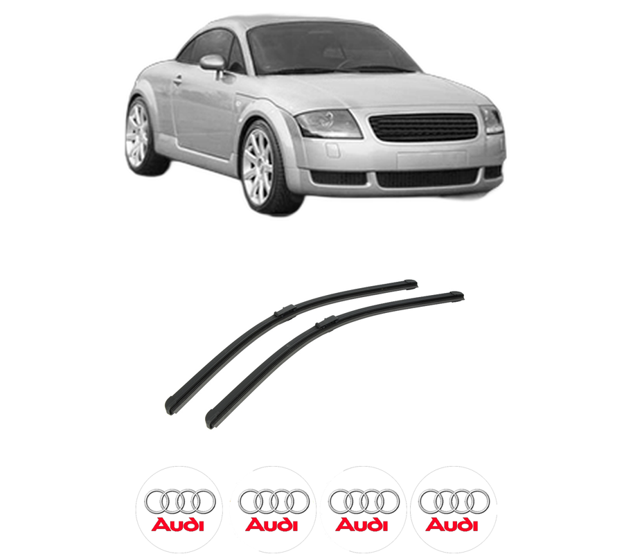 Set stergatoare auto AUDI TT (8N3) din 1998-2006, pentru parbriz auto, 2 bucati, Bosch Aerotwin, din cauciuc siliconat rezistent, 4 Stickere Auto AUDI