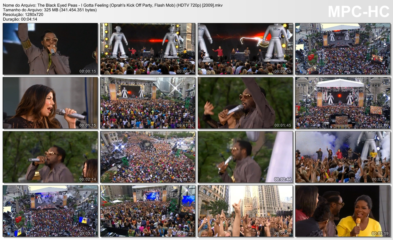 The Black Eyed Peas - I Gotta Feeling (Oprah's Kick Off Party, Flash Mob) (HDTV 720p) [2009]