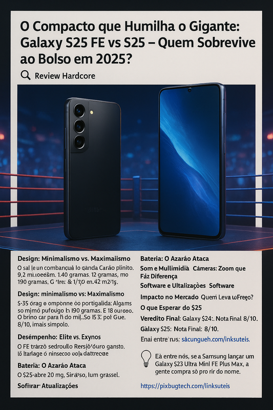 O Compacto que Humilha o Gigante: Galaxy S25 FE vs S25 – Quem Sobrevive ao Bolso em 2025?