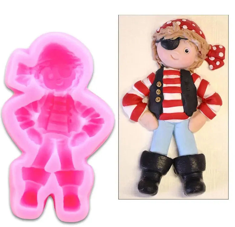 Molde Silicona pirata niño halloween para decorar Fondant