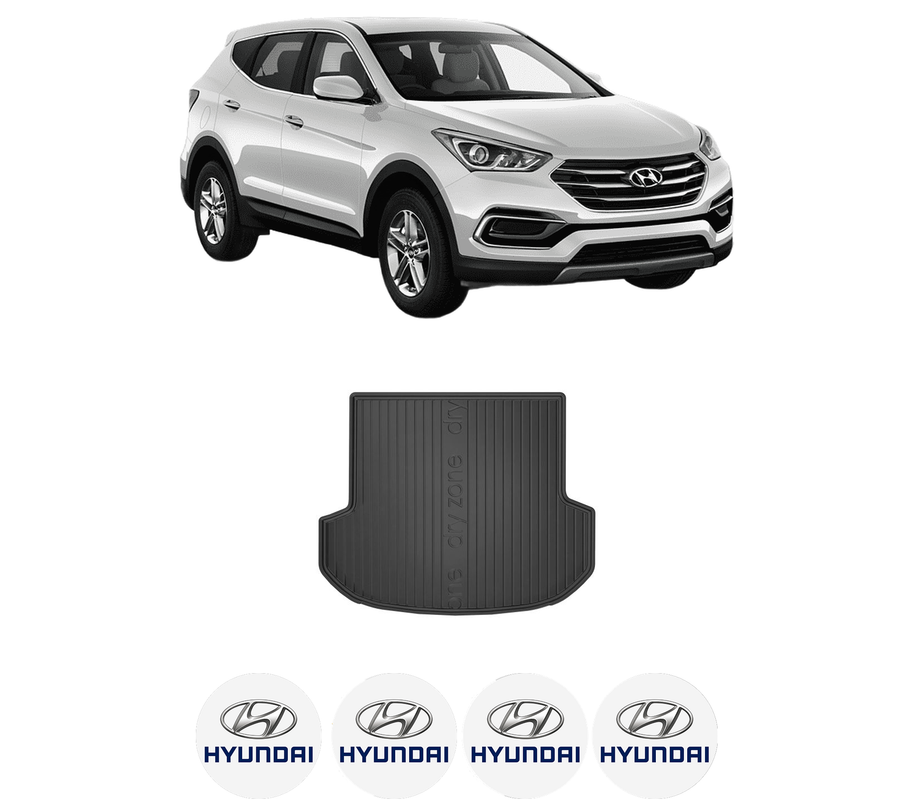 Tavita Portbagaj HYUNDAI SANTA FE IV (TM, TMA) din 2018-2020, Protectie Portbagaj Auto, 4x Stickere auto cu HYUNDAI