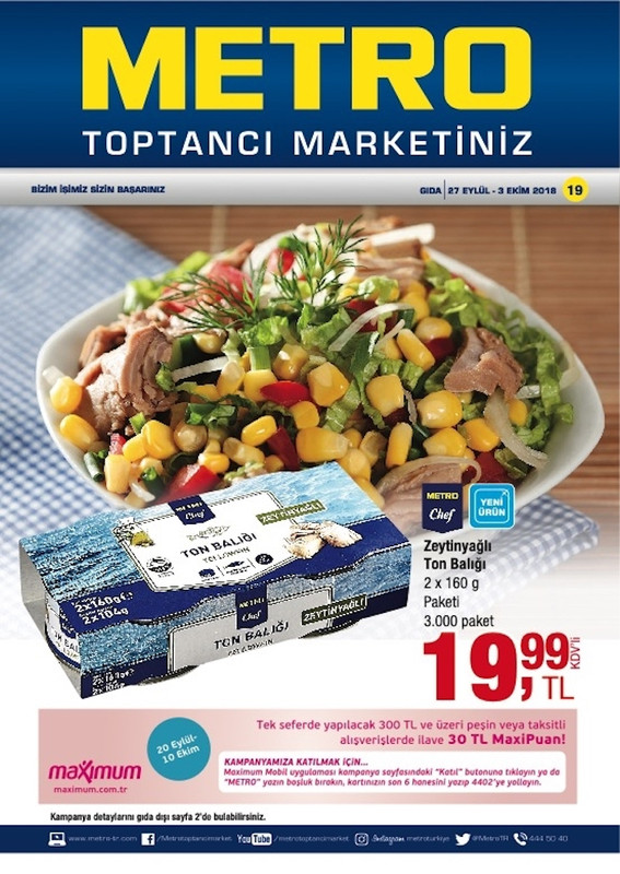 Metro market indirimleri 27 Eylül – 3 Ekim 2018 katalog