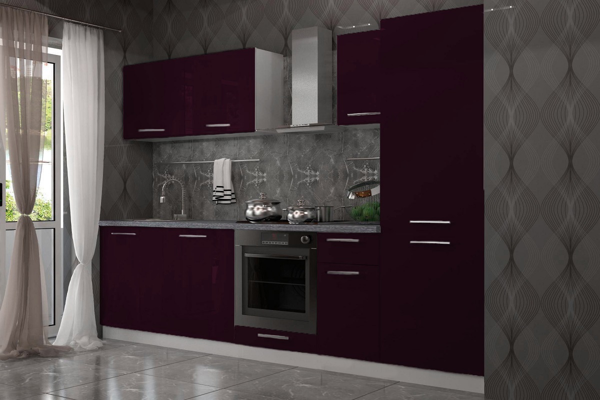 Modern Light Grey High Gloss Kitchen MYF