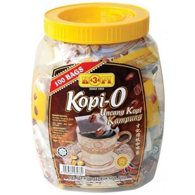 Malaysia Black Coffee Kopi O Cap Kopi 434 100 sachets x 9g HALAL
