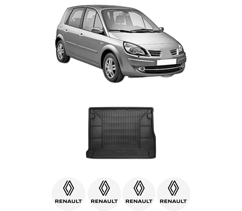 Tavita Portbagaj RENAULT SCENIC III (JZ0/1_) din 2008-2016, Protectie Portbagaj Auto, 4x Stickere auto cu RENAULT