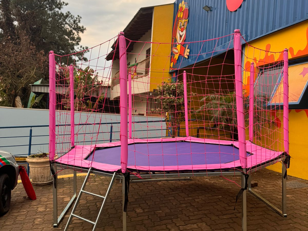 Cama Elástica Rosa Octagonal