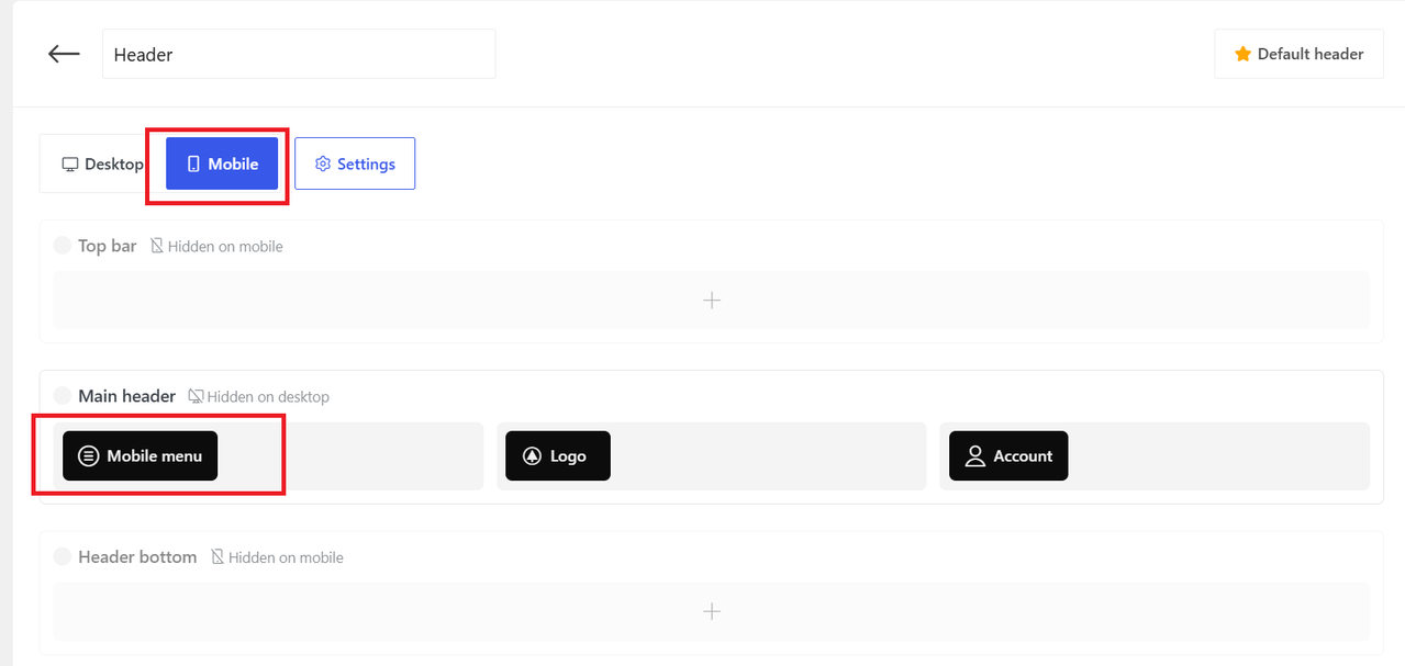 mobile menu