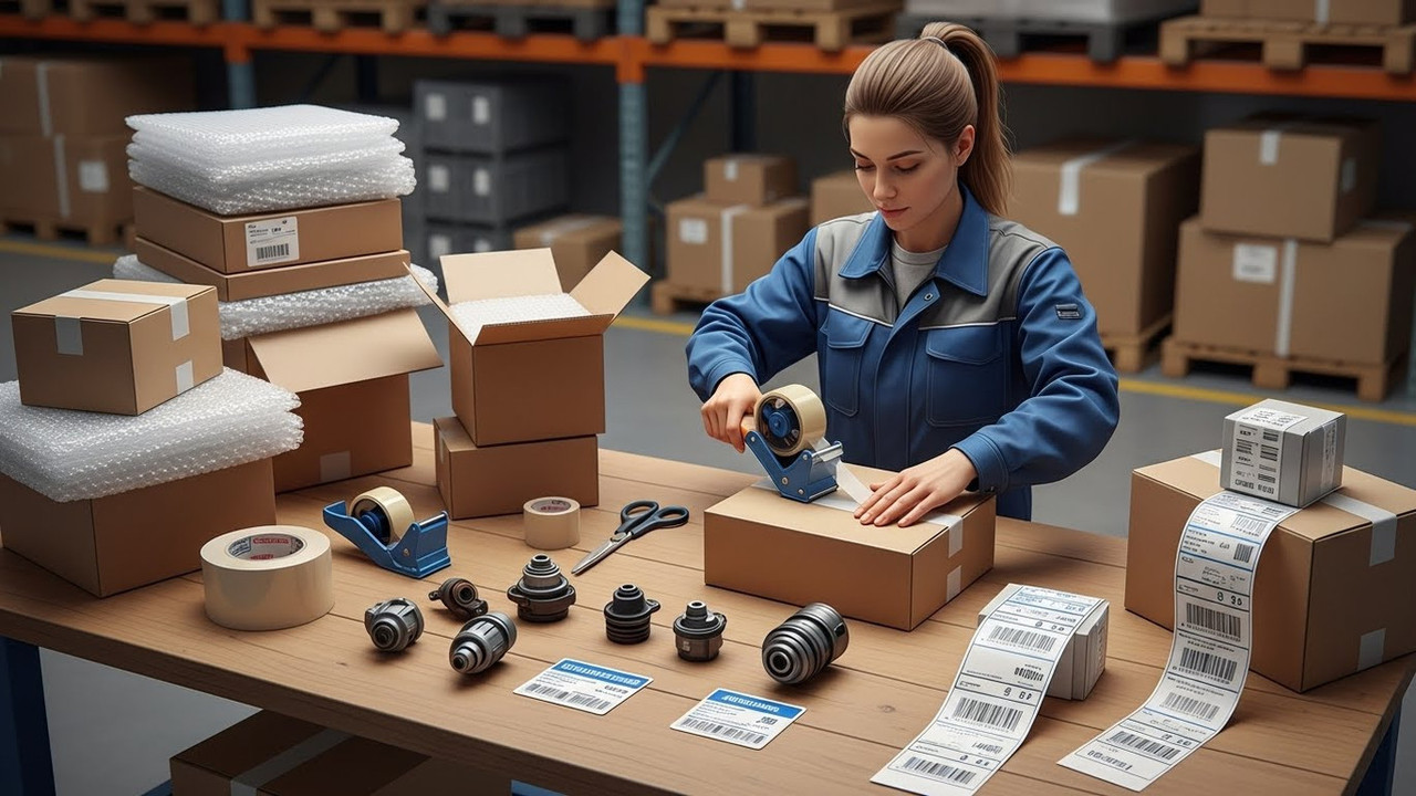 Упаковка и маркировка запасных частей перед отправкой