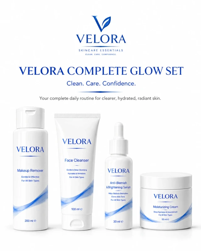 مجموعة VELORA Complete Glow Set المكونة من أربعة منتجات