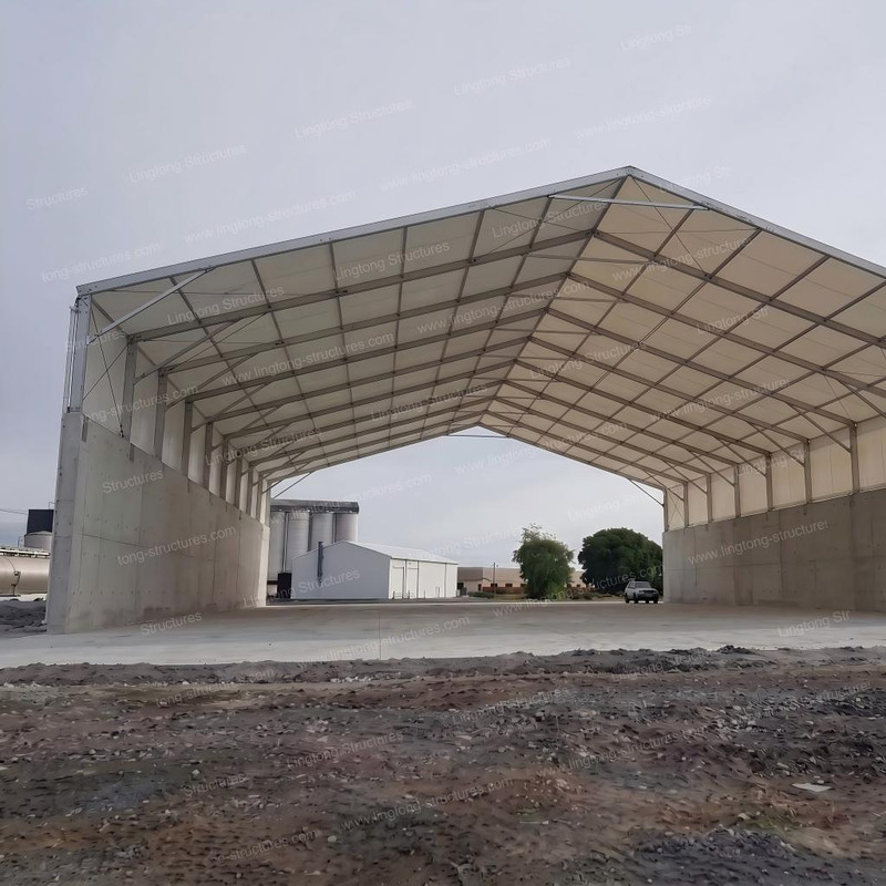 Airshow display and emergency response hangar tent for exhibition and rescue helicopter operations