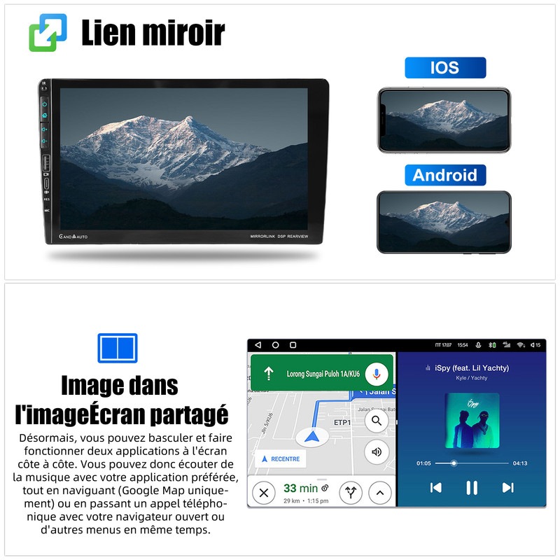 Autoradio Android 14 Pour Opel Zafira C Tourer 2011-2016 - Écran 9 Pouces, CarPlay/Android Auto Sans Fil, GPS, 2 Go RAM, 64 Go ROM