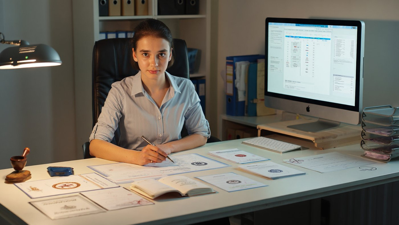 таможенное оформление запчастей документы и сертификаты на рабочем столе специалиста