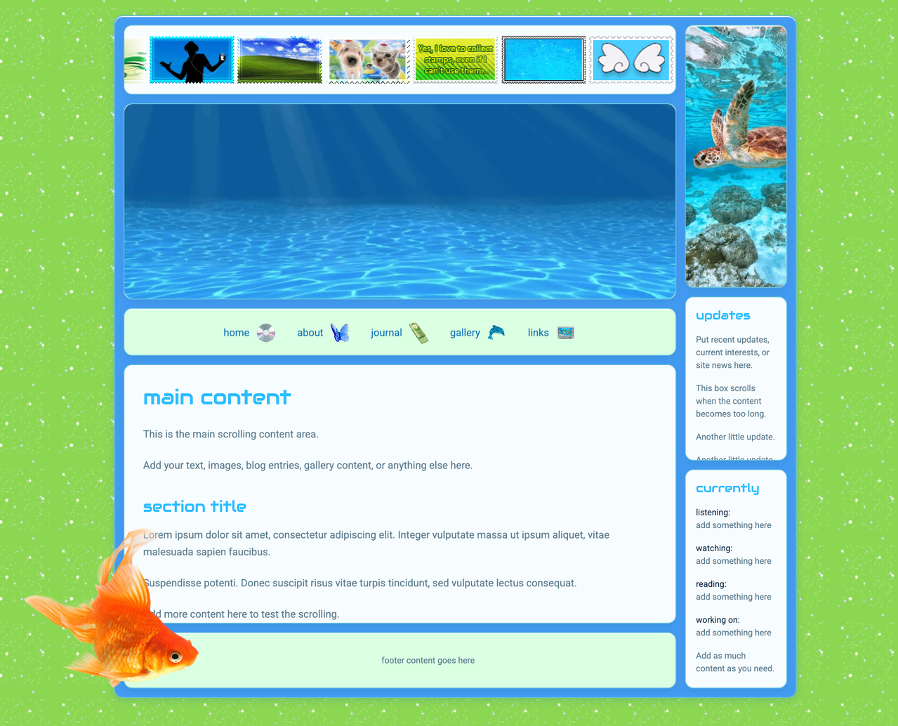 Preview of the Frutiger Aero water website layout