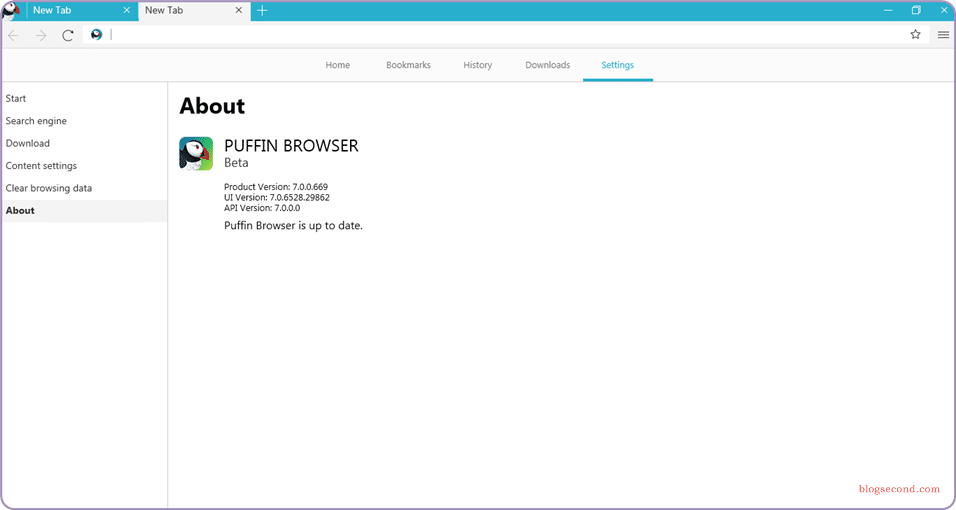Gambaran dari Puffin Browser untuk PC Windows