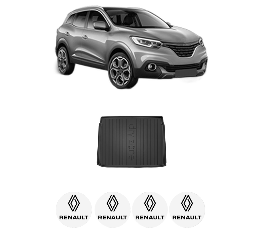 Tavita Portbagaj RENAULT KADJAR (HA_, HL_) din 2015-2021, Protectie Portbagaj Auto, 4x Stickere auto cu RENAULT