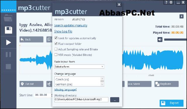 Abelssoft MP3 Cutter 2020 free download v7.0 full version app for windows  10 crack cut trim effects audio files - safe downloads