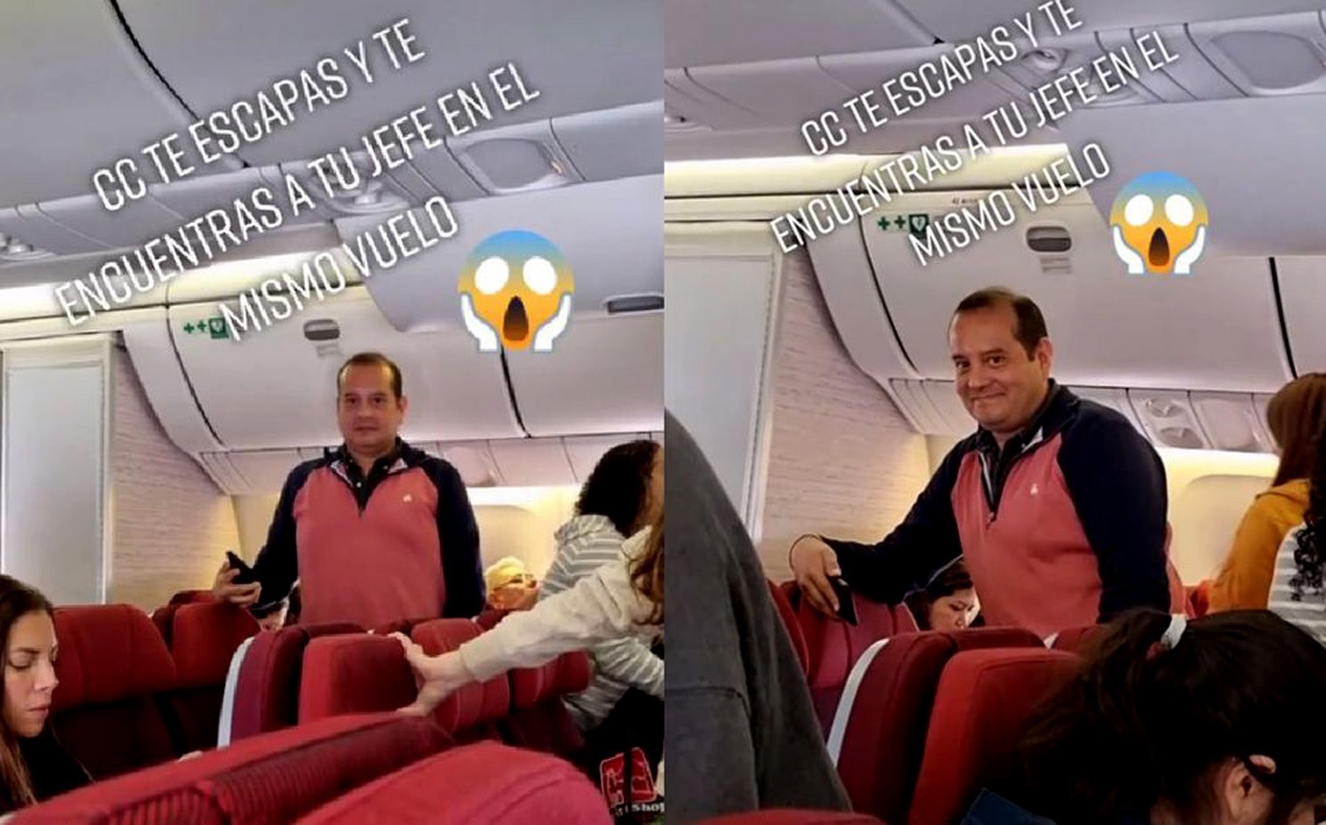 Joven se escapa del trabajo y encuentra a su jefe en el mismo vuelo