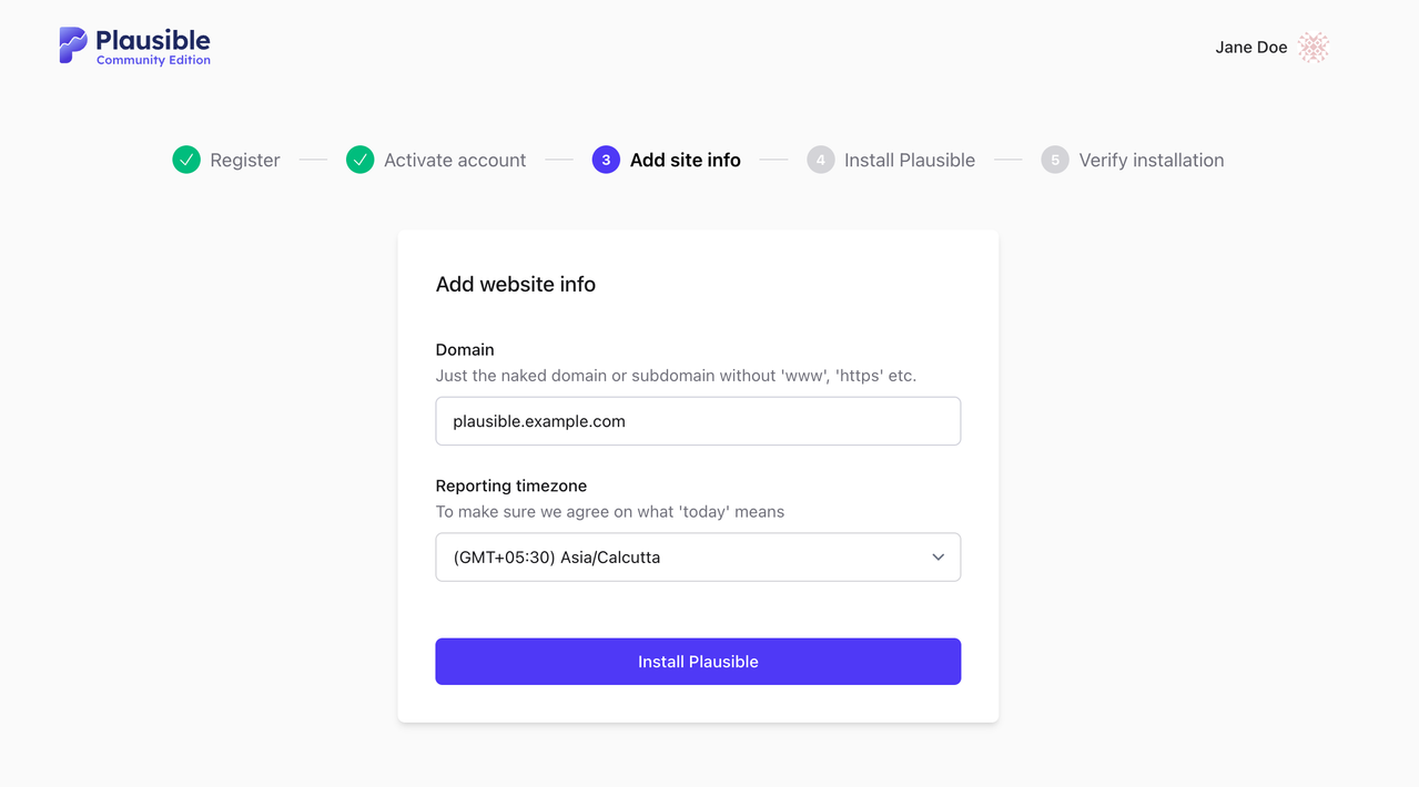 Plausible-site-info