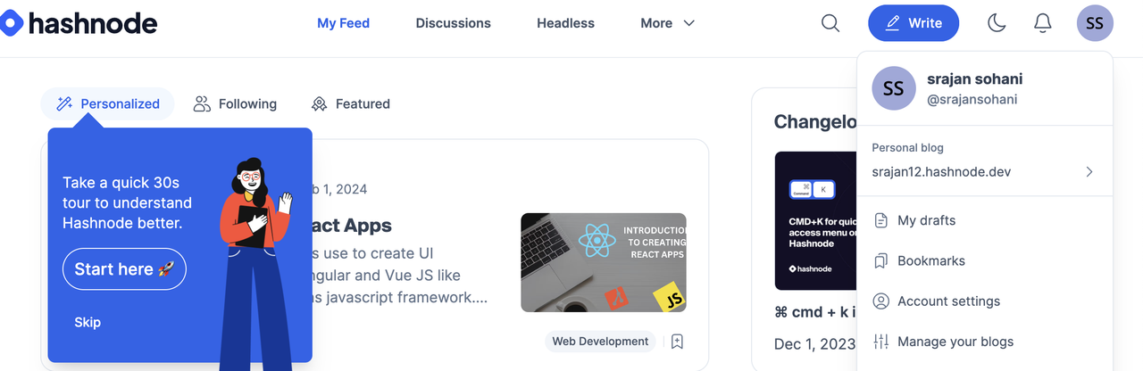Hashnode blog generation added