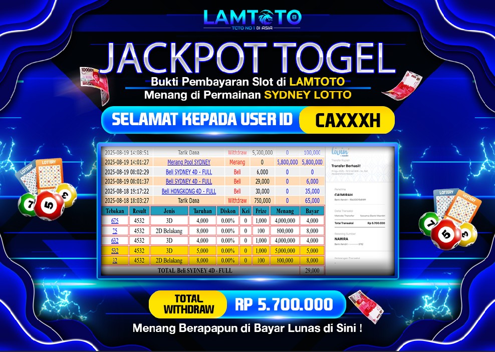 BUKTI JACKPOT LUNAS LAMTOTO