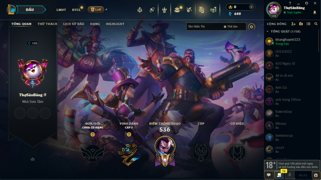 Acc LMHT # - Không Khung