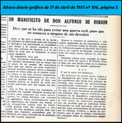 50 PESETAS 1927  -  ALFONSO XIII Ahora-diario-gr-fico-de-17-de-abril-de-1931-n-106